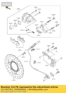 kawasaki 211760761 sensor, abs, rr bx250bef - Lado inferior