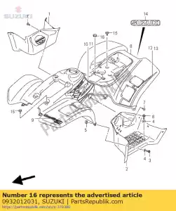 suzuki 0932012031 coussin - La partie au fond