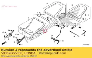 honda 50352GS6000 rubber, link stopper - Bottom side