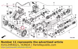 Aquí puede pedir tapa subconj., fr. Marcha final de Honda , con el número de pieza 41412HR4A21: