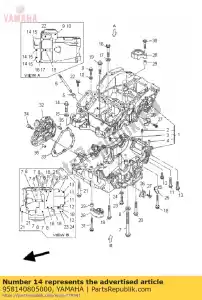 yamaha 958140805000 bullone, flangia (4un) - Il fondo