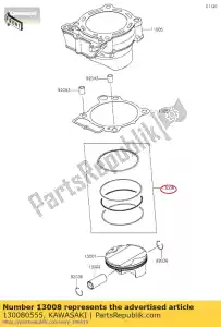 kawasaki 130080555 juego de anillos-piston kx450fcf - Lado inferior