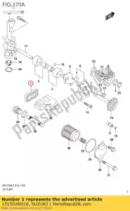 Suzuki 1315028H10 conjunto de válvula, óleo - Lado inferior