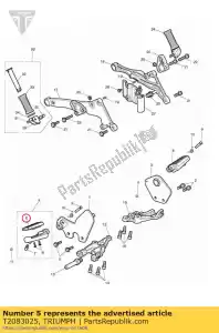 triumph T2083025 rubber footrest - Bottom side