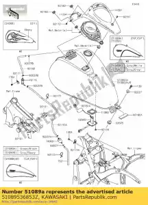 kawasaki 51089536853Z tanque-comp-combustível, cinza / branco vn900 - Lado inferior