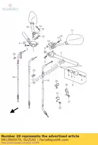 Suzuki 0913905079 parafuso, acelerador - Lado inferior