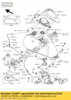 51087527540G, Kawasaki, tank-comp-fuel, grijs / wit vn900 kawasaki vn 900 2012, Nieuw