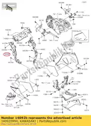Aquí puede pedir cubierta, protector de calor, lh de Kawasaki , con el número de pieza 140920994: