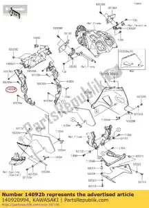 Kawasaki 140920994 cubierta, protector de calor, lh - Lado inferior