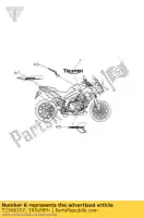 T2308357, Triumph, decalcomania pannello posteriore dx triumph tiger sport 1215 2013 2014 2015 2016, Nuovo