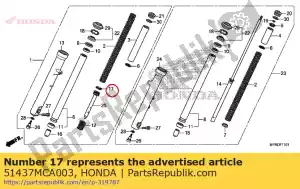 Honda 51437MCA003 ring, piston - Bottom side