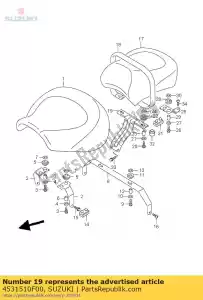 Suzuki 4531510F00 suporte, assento, fr - Lado inferior