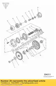 triumph T3350112 nut - Bottom side