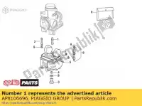 AP8106696, Piaggio Group, Valvola a spillo bn 264 aprilia  mx rs 125 1999 2000 2001 2002 2003 2004 2005 2006 2007 2008 2009 2010, Nuovo