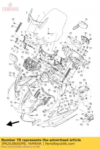 yamaha 3P62628000PB rétroviseur assy (gauche) - La partie au fond