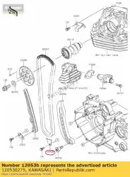 Ici, vous pouvez commander le 01 guide-chaîne,lwr auprès de Kawasaki , avec le numéro de pièce 120530275: