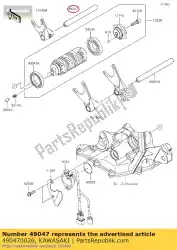 Aquí puede pedir cambio de barra, entrada zx600p7f de Kawasaki , con el número de pieza 490470026: