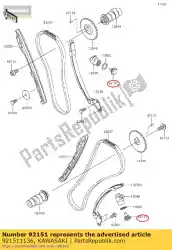 Here you can order the bolt,tensioner vn800-b1 from Kawasaki, with part number 921511136: