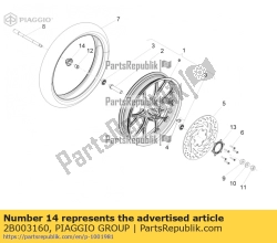 Aprilia 2B003160, Ko?pak piasty ko?a, OEM: Aprilia 2B003160