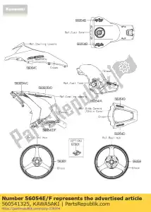 kawasaki 560541325 mark, lwr cowl., rh, kawasa zx100 - Lado inferior