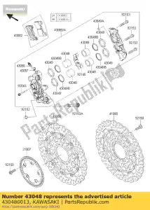 Kawasaki 430480013 pinça de pistão - Lado inferior