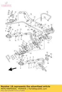 yamaha 4KM148840000 mangueira, dobra 4 - Lado inferior