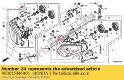 Aqui você pode pedir o porca, mola, 6mm em Honda , com o número da peça 90301SM4901: