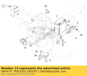 Piaggio Group 640474 bocina de advertencia 12v - Lado inferior