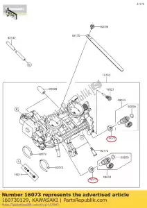 Kawasaki 160730129 aislante - Lado inferior