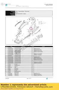 Piaggio Group CM02940100DE panel tylny lewy - Dół