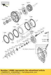 Aquí puede pedir embrague de placa zx1000-c1 de Kawasaki , con el número de pieza 130890003: