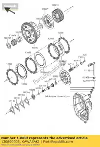 kawasaki 130890003 embrague de placa zx1000-c1 - Lado inferior