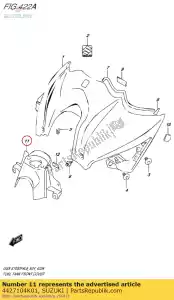 suzuki 4427104K01 cubierta, tanque de combustible - Lado inferior