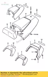 beklede stoel staart van Suzuki, met onderdeel nummer 4551017C2033N, bestel je hier online: