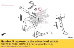 Here you can order the rubber, stand stopper from Honda, with part number 50524397000: