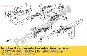 honda 18377MAH000 banda, rr. ex. tampa do tubo - Lado inferior