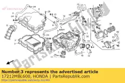 Aquí puede pedir sello, tapa del filtro de aire de Honda , con el número de pieza 17212MBL600: