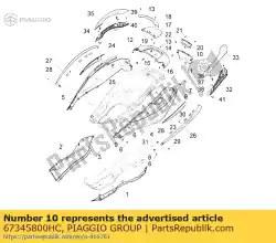 Qui puoi ordinare coperchio posteriore inferiore da Piaggio Group , con numero parte 67345800HC: