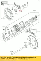 430441122, Kawasaki, houder-remklauw kx80-w1 kawasaki  kx 80 85 140 1998 1999 2000 2001 2002 2003 2005 2006 2007 2008 2009 2010 2011 2012 2013 2014 2015 2016 2017 2018 2019 2020 2021, Nieuw