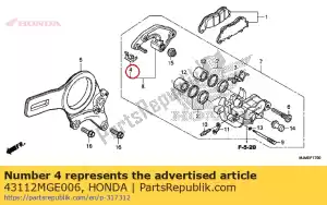 honda 43112MGE006 retainer - Bottom side