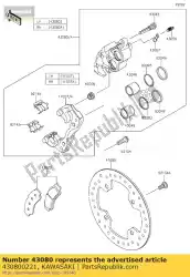 Ici, vous pouvez commander le 01 étrier-sous-assy,fr,lh auprès de Kawasaki , avec le numéro de pièce 430800221: