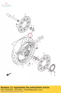 suzuki 5511008J00 pneu, avant - La partie au fond