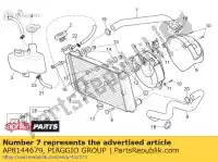 AP8144679, Piaggio Group, waterkoelerkop buis aprilia  pegaso pegaso strada trail 650 660 2005 2006 2007 2008 2009, Nieuw