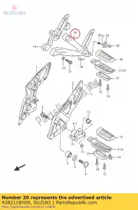 suzuki 4382118H00 bracket,pillion - Bottom side