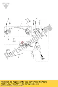 triumph T3900199 badge, logo, gedrukt, gedrukt - Onderkant