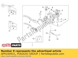 Aprilia AP9100921, Schroef, OEM: Aprilia AP9100921