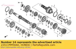Aquí puede pedir eje principal del engranaje de Honda , con el número de pieza 23511MM5640: