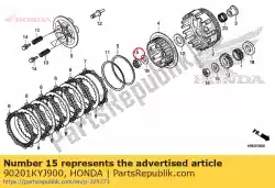 Aquí puede pedir tuerca, especial, 16 mm de Honda , con el número de pieza 90201KYJ900: