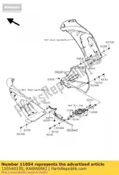 Here you can order the bracket,lwr cowling,lwr, ex650 from Kawasaki, with part number 110540330: