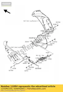 kawasaki 110540330 bracket,lwr cowling,lwr, ex650 - Bottom side